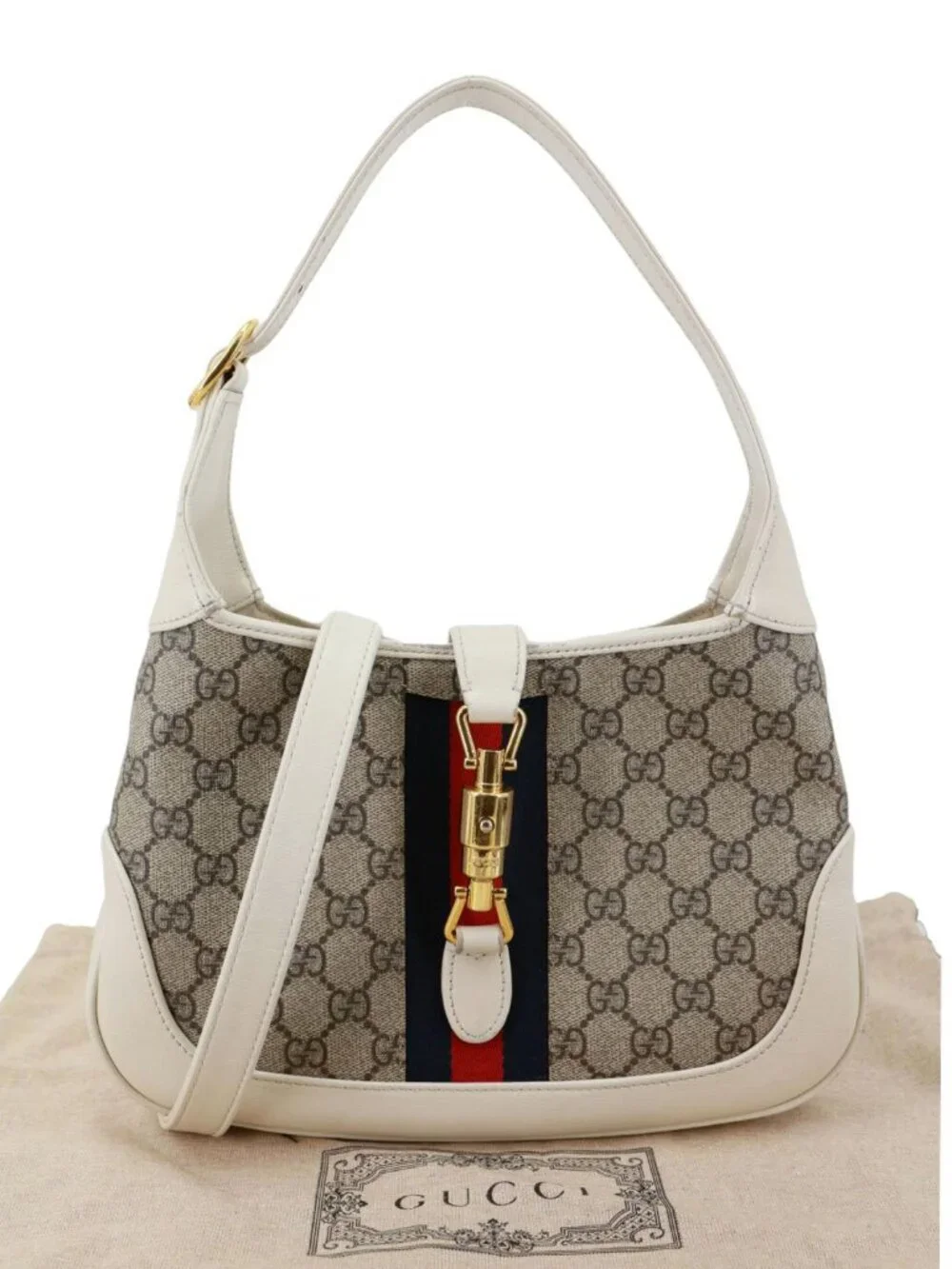 Gucci  Jackie 1961 Small GG Supreme Canvas Hobo Bag Beige 636706